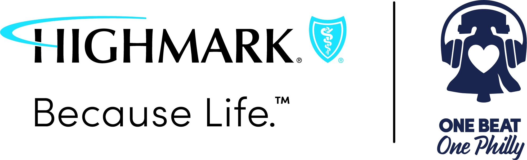 Original Highmark Because Life and One Beat One Philly partner lockup